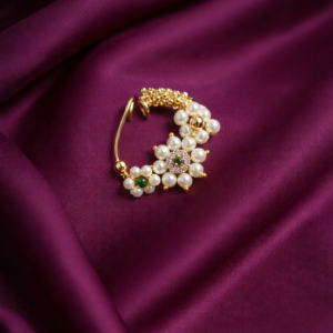 Traditional Pearl Floral Nath