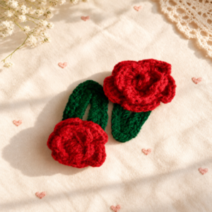 Crochet Rose Hair Clips