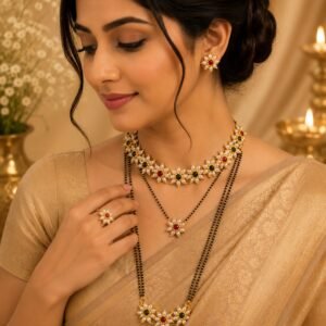 Floral Pearl Heritage Mangalsutra Set
