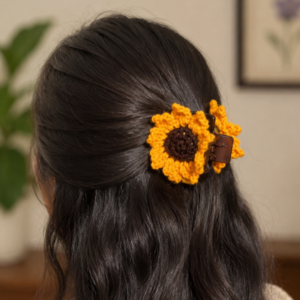 Blossom Crochet Hair Claw Clip Sunflower