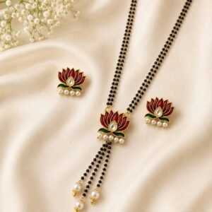 Ruby Lotus Pearl Mangalsutra Set
