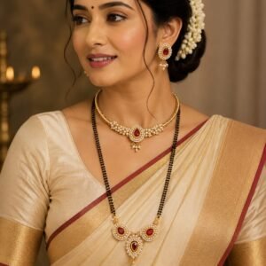 Ruby Teardrop Pearl Mangalsutra